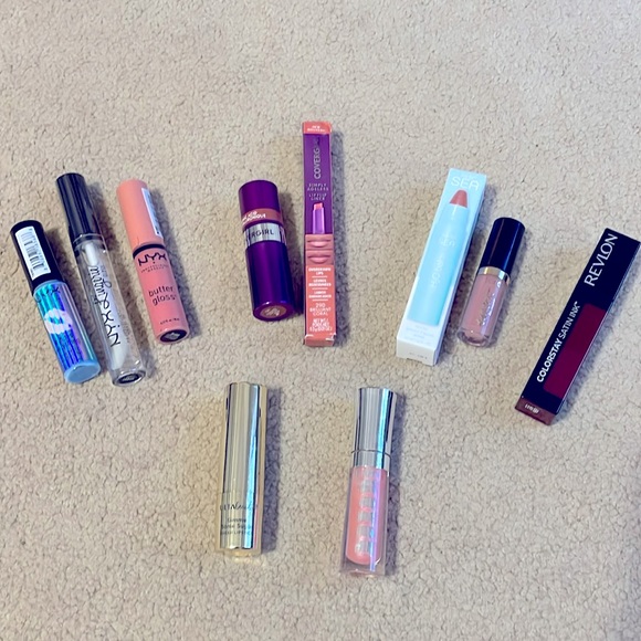 🆕 New! Lot of 10 Lip Gloss/Color 💄 | NYX, Tarte, Revlon, Covergirl, Ulta, + - Picture 1 of 10